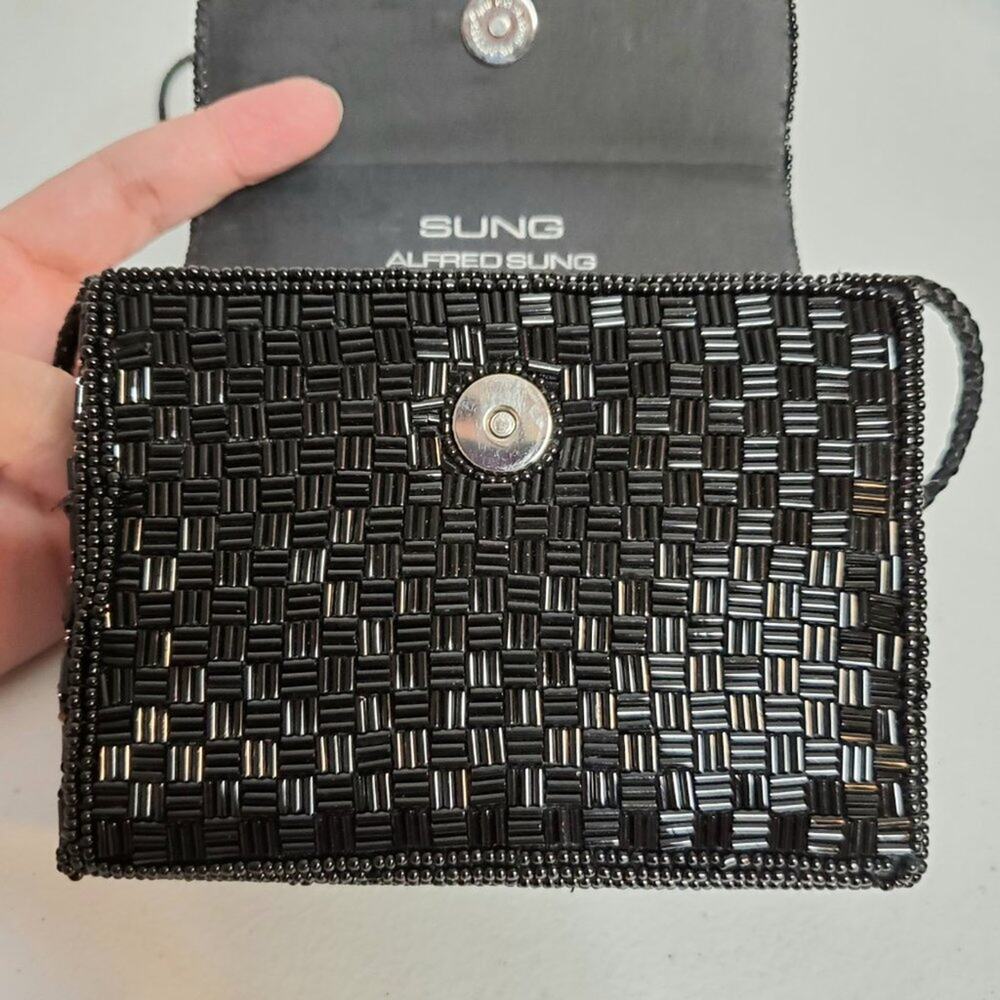 Alfred Sung Square Beaded Formal Evening Shoulder Bag - Picture 7 of 13